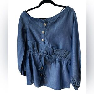 Pinkfilosofy Blue Denim kei blouse size XS